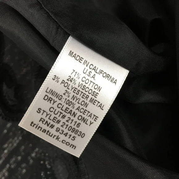 Trina‎ Turk Black Metallic Strapless Party Dress - Picture 7 of 10